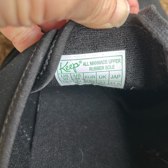 NWOT Keep Vegan Sneakers The Home Black Slip Resistant Faux Suede Sz 14 - Picture 6 of 7